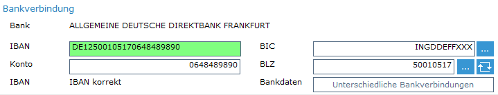 1. Bankverbindung