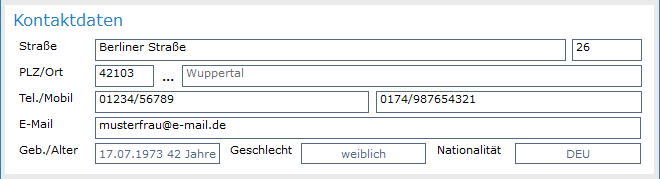 2. Kontaktdaten