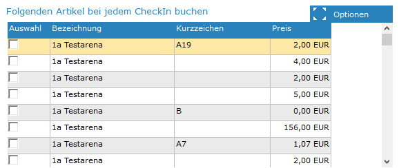 8. Checkin Buchungen