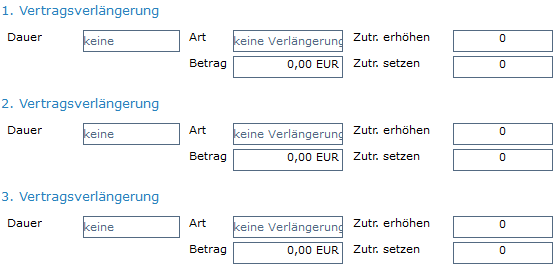 9. 1. bis 3. Vertragsverlängerung